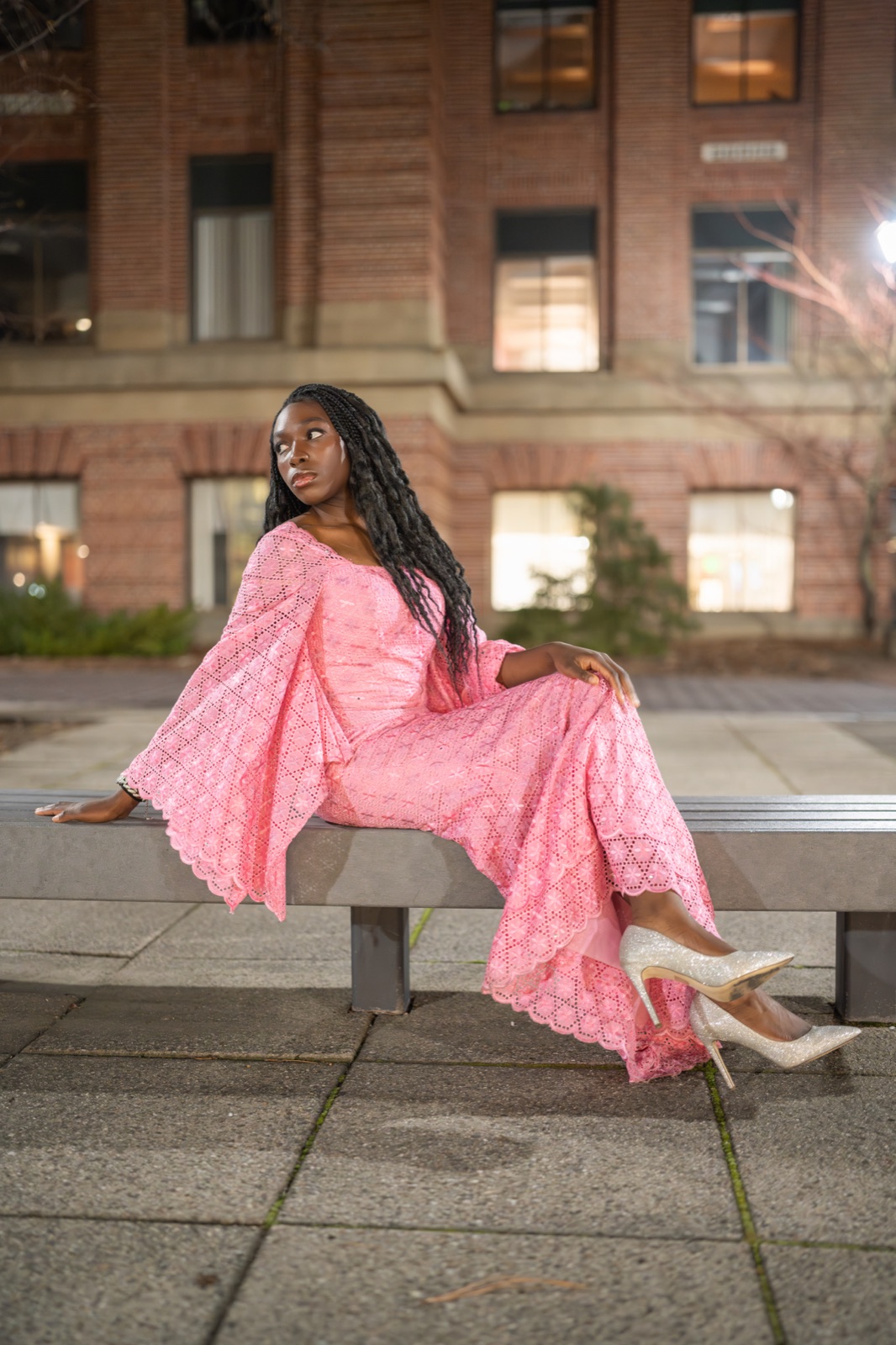 Night pink lace fashion